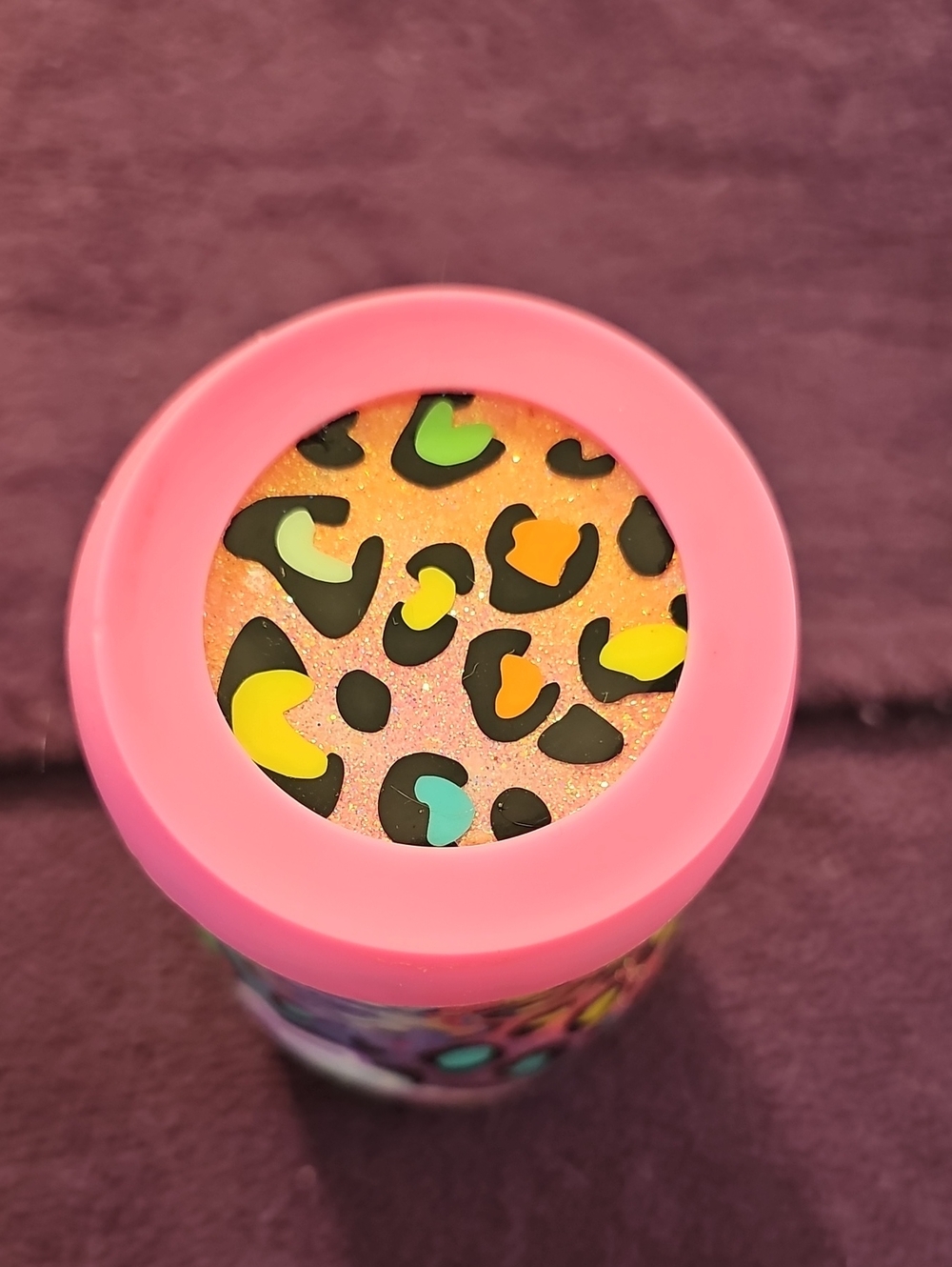 Lisa Frank Glitter Rainbow Leopard Tumbler with Winged Kitty - Picture 4 of 7